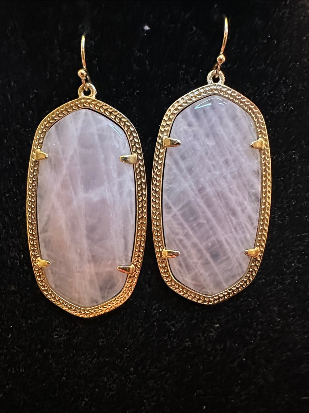 Kendra Scott Gold-Trim Pink Quartz Danielle Earrings